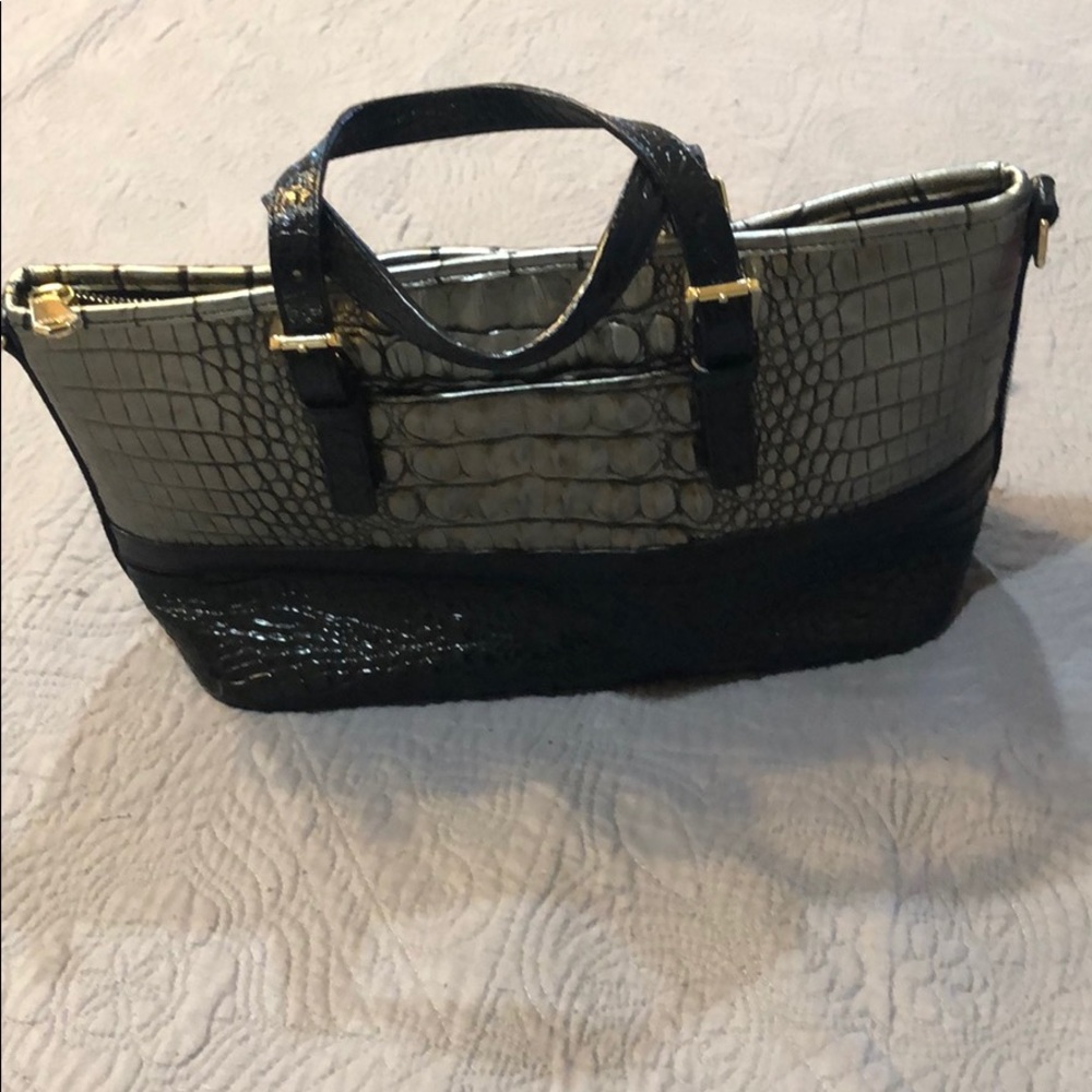 Brahmin silver and black shoulder handbag - Picture 4 of 4